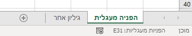 תמונה הפניה מעגלית באקסל עם שם תא